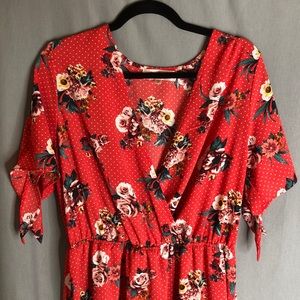 Magnolia Skye Floor Length Orange Floral Dress